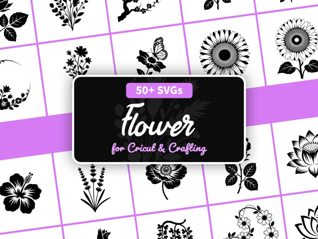 51-piece flower SVG bundle for Cricut and Silhouette crafts - floral silhouettes
