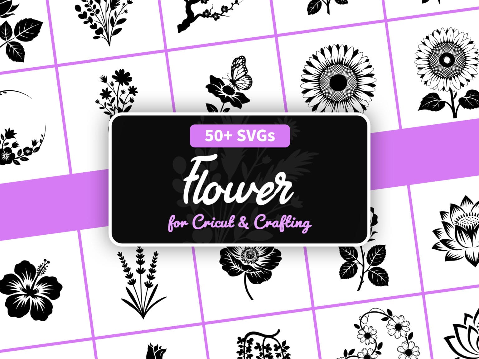Free Flower SVG Bundle For Cricut & Silhouette (51 Designs)
