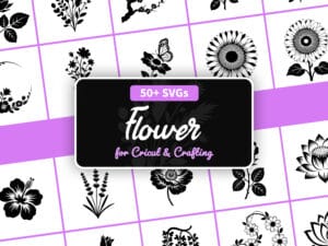 51-piece flower SVG bundle for Cricut and Silhouette crafts - floral silhouettes