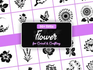 Free flower SVG bundle — 51 floral silhouette cut files for Cricut and Silhouette