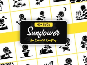 Sunflower SVG bundle with 44 farmhouse and summer flower designs for Cricut and Silhouette crafts
