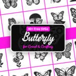 Free Butterfly SVG Bundle with 40+ butterfly silhouette files for Cricut and Silhouette crafting