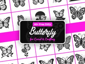 Free butterfly SVG bundle — 44 elegant wing silhouette cut files for Cricut and Silhouette