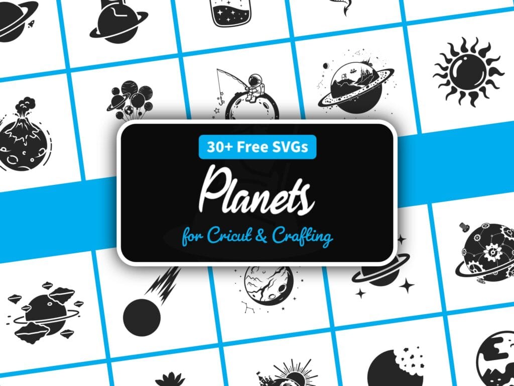 Free SVG planet — 45 space and planet silhouette cut files for Cricut and Silhouette