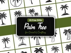 Palm tree SVG free, 25 tropical palm tree cut files for Cricut and Silhouette