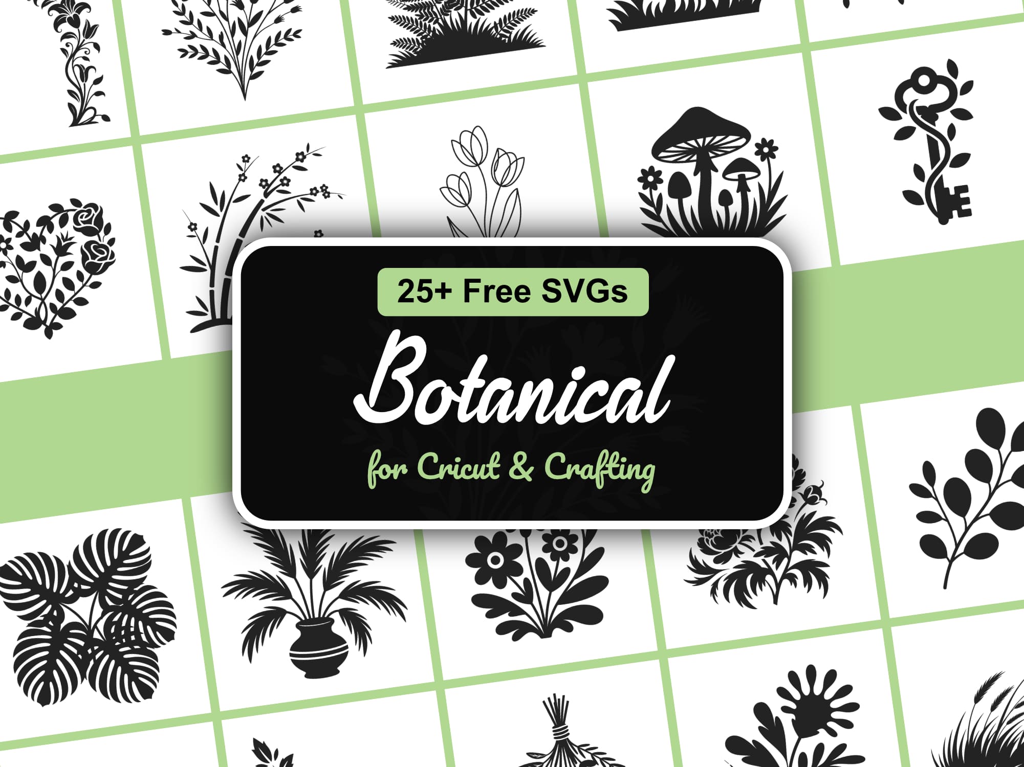 Free botanical SVG bundle for DIY crafting — 27 nature inspired cut files for Cricut and Silhouette