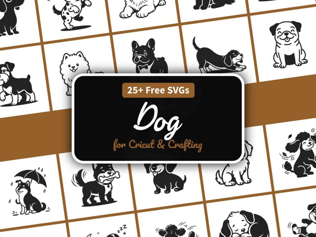 Cute dog SVG files for Cricut, 27 cartoon puppy and dog cut file designs