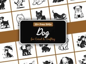Cute dog SVG files for Cricut, 27 cartoon puppy and dog cut file designs