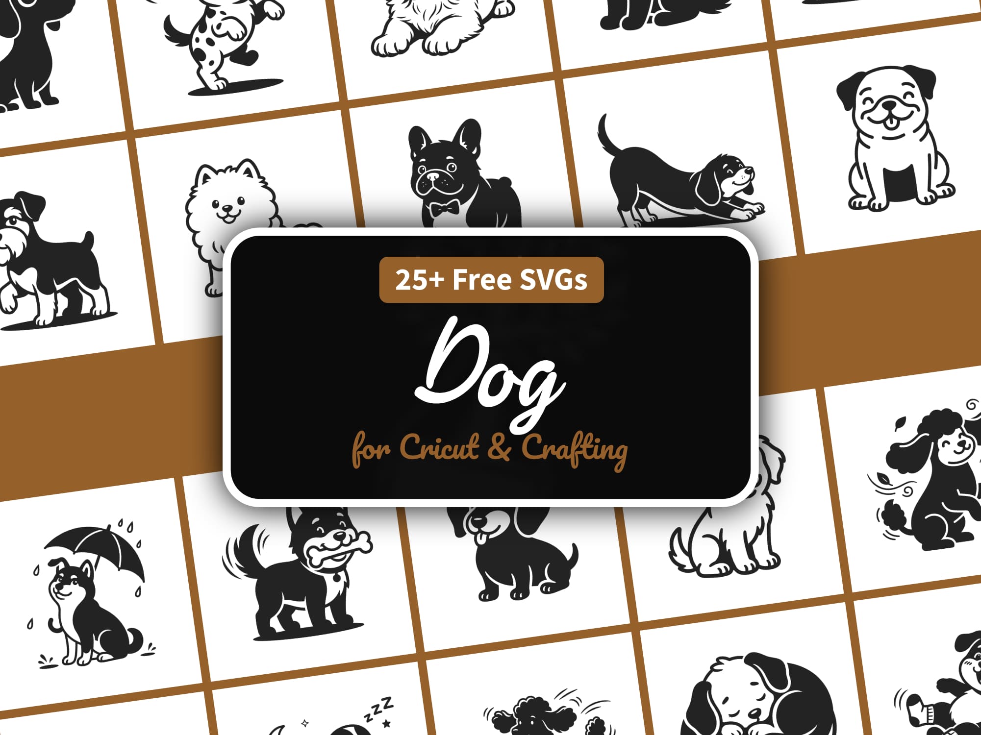 Cute dog SVG files for Cricut, 27 cartoon puppy and dog cut file designs
